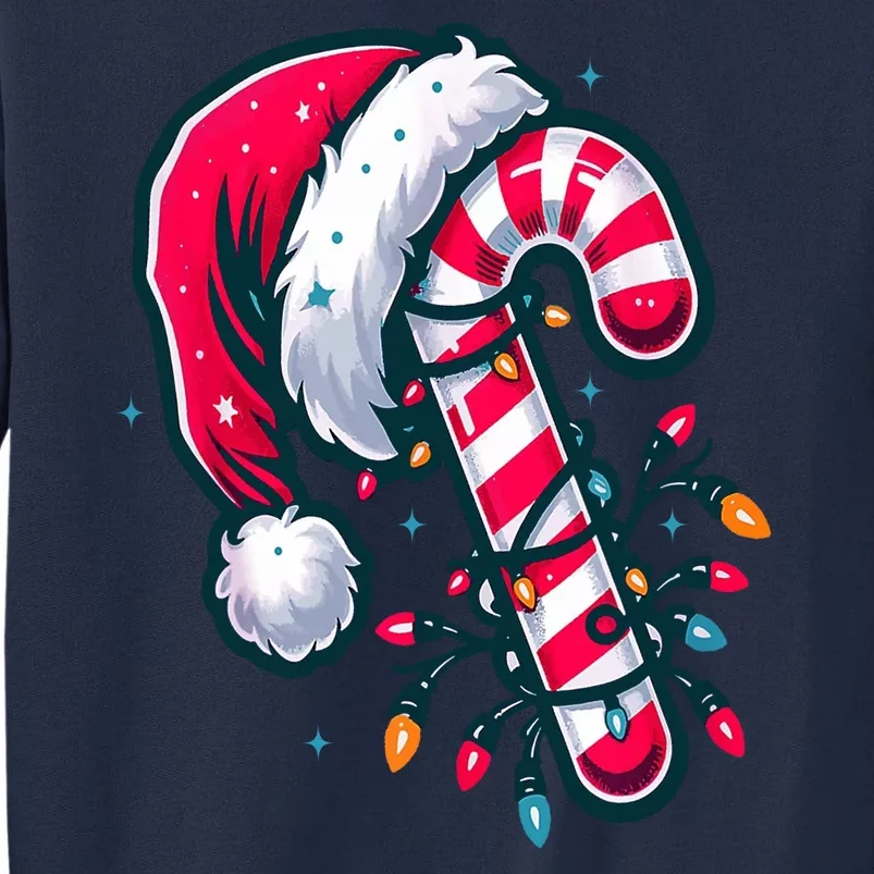 Candy Cane Christmas Lights Holiday Tall Sweatshirt