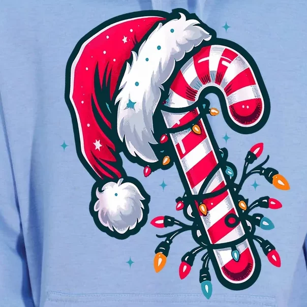 Candy Cane Christmas Lights Holiday Unisex Surf Hoodie