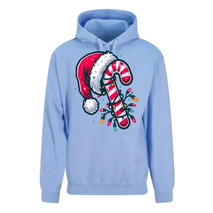 Candy Cane Christmas Lights Holiday Unisex Surf Hoodie