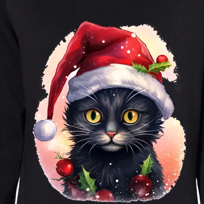 Cute Cat Christmas Black Cat Tree Lights Xmas Gift Womens California Wash Sweatshirt