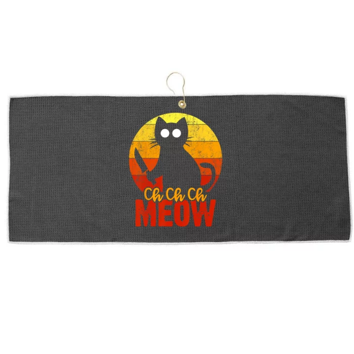 Ch Ch Ch Meow Scary Halloween Cat Horror Slasher Knife Large Microfiber Waffle Golf Towel