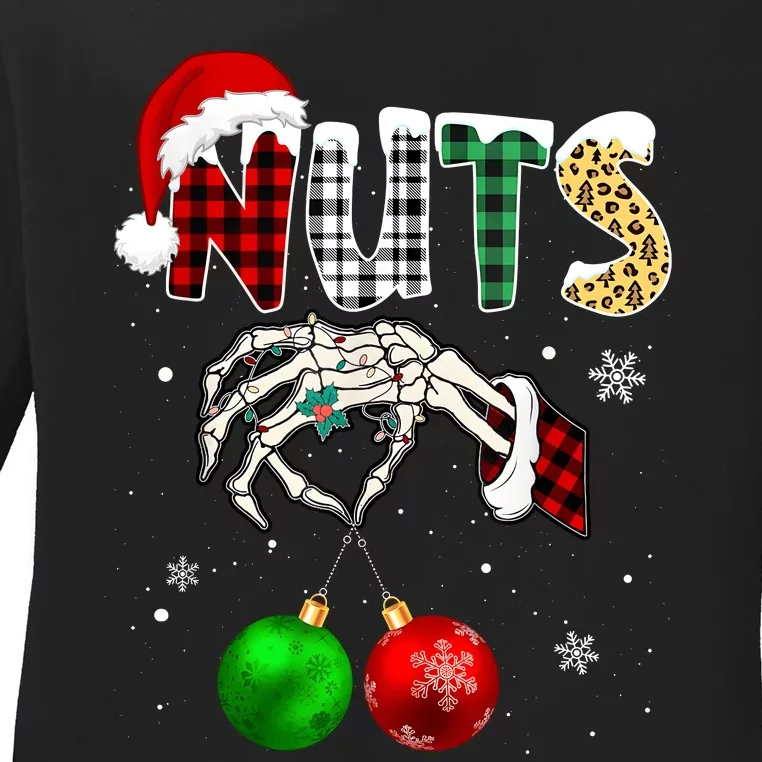 Chestnuts Christmas Chest Nuts Xmas Couple Matching Costume Ladies Long Sleeve Shirt