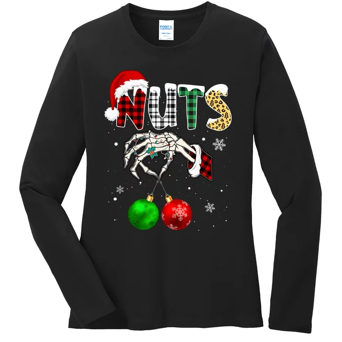 Chestnuts Christmas Chest Nuts Xmas Couple Matching Costume Ladies Long Sleeve Shirt