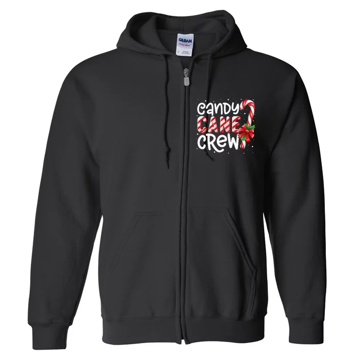 Candy Cane Crew Funny Matching Christmas Candy Lover Xmas Full Zip Hoodie