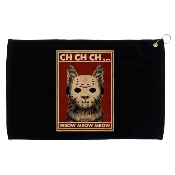 Ch Ch Ch Meow Meow Scary Halloween Cat Horror Slasher Movie Grommeted Golf Towel