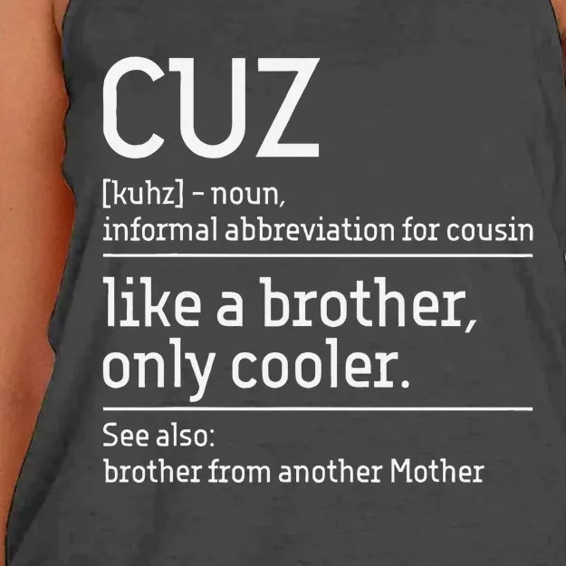 Cuz Cousin Cousins Matching Family Member Childhood Women's Knotted Racerback Tank