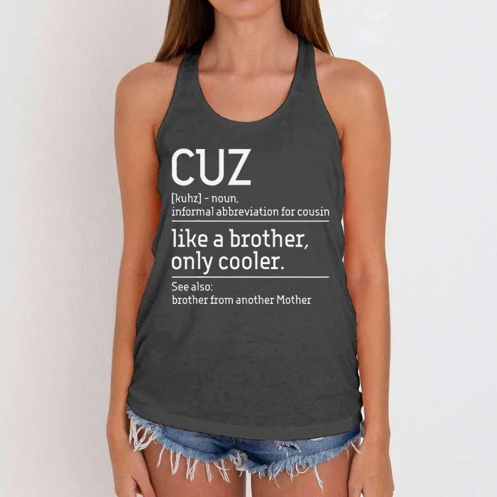 Cuz Cousin Cousins Matching Family Member Childhood Women's Knotted Racerback Tank