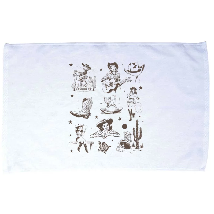 Cowgirl Collage Cowgirl Up Country Western Vintage Microfiber Hand Towel