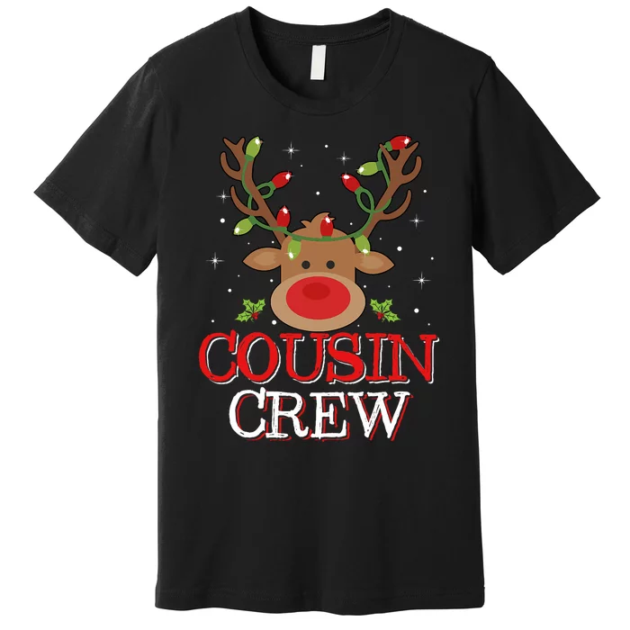 Christmas Cousin Crew Funny Reindeer Matching Pajama Premium T-Shirt