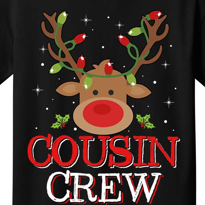 Christmas Cousin Crew Funny Reindeer Matching Pajama Kids T-Shirt