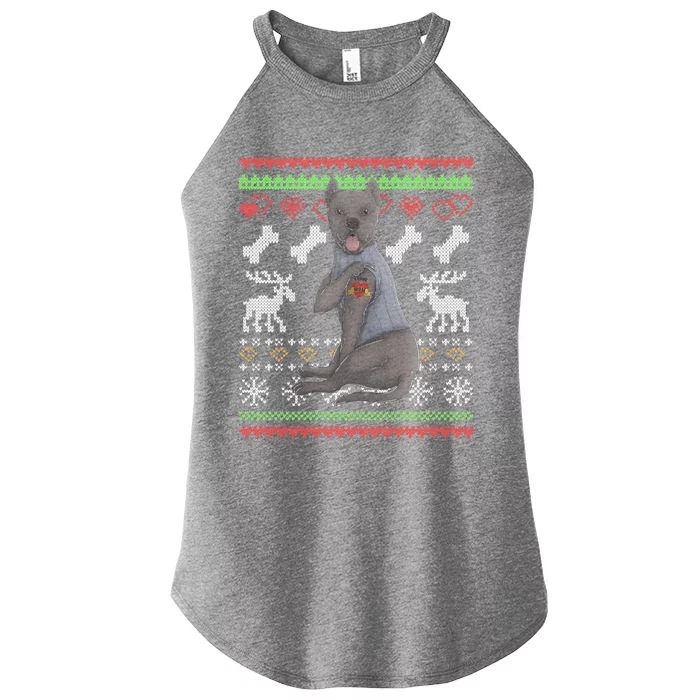 Cane Corso Dog Santa Claus Ugly Christmas Pattern Xgiftmas Gift Women’s Perfect Tri Rocker Tank