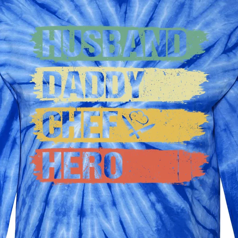 Chef Cook Dad Husband Daddy Hero Retro Fathers Day Meaningful Gift Tie-Dye Long Sleeve Shirt