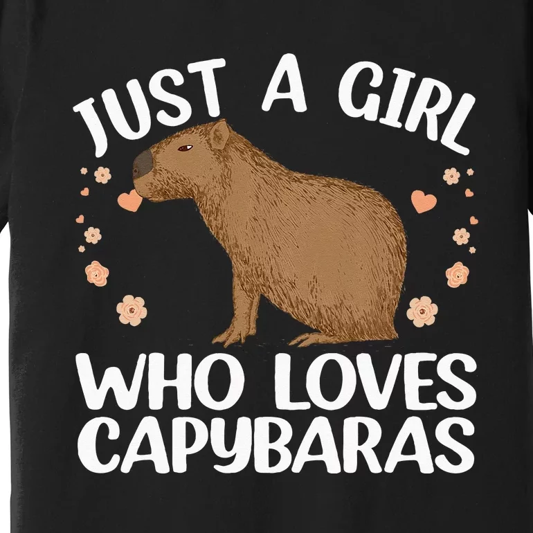 Cool Capybara Design For Women Rodent Animal Capybara Premium T-Shirt