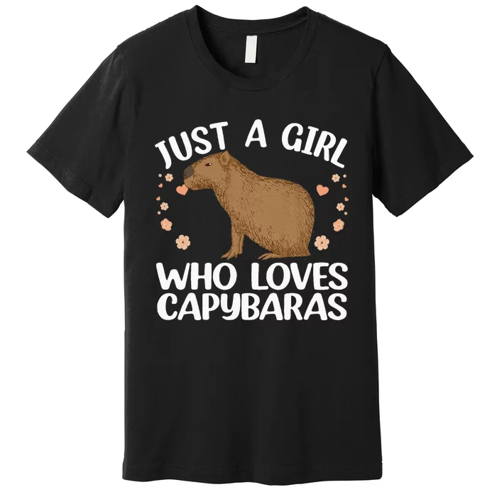 Cool Capybara Design For Women Rodent Animal Capybara Premium T-Shirt