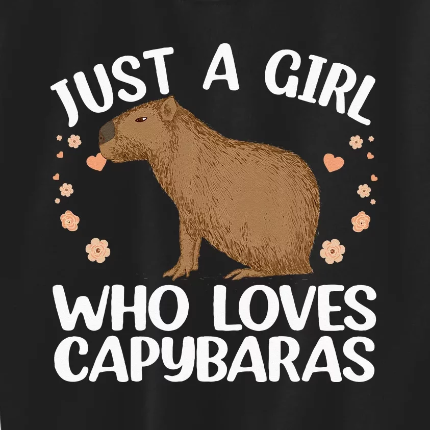 Cool Capybara Design For Women Rodent Animal Capybara Kids Sweatshirt