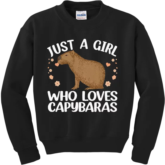 Cool Capybara Design For Women Rodent Animal Capybara Kids Sweatshirt