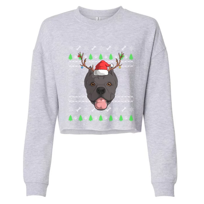 Cane Corso Dog Santa Claus Ugly Christmas Xmeaningful Giftmas Canine Gift Cropped Pullover Crew