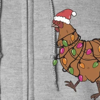 Christmas Chicken Dtf Transfer Ready To Press Direct To Film Hot Or Cold Peel Full Zip Hoodie