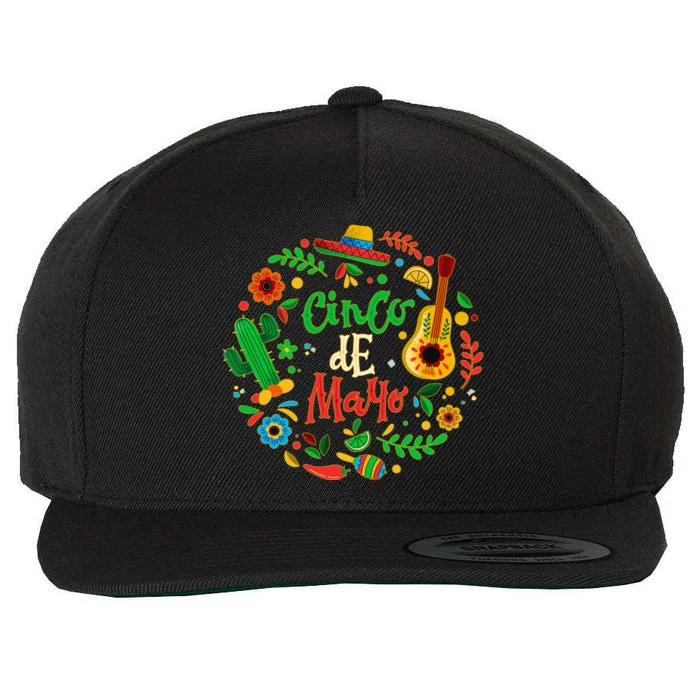 Celebrate Cinco De Mayo Wool Snapback Cap