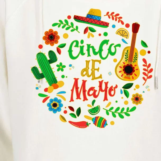 Celebrate Cinco De Mayo Womens Funnel Neck Pullover Hood