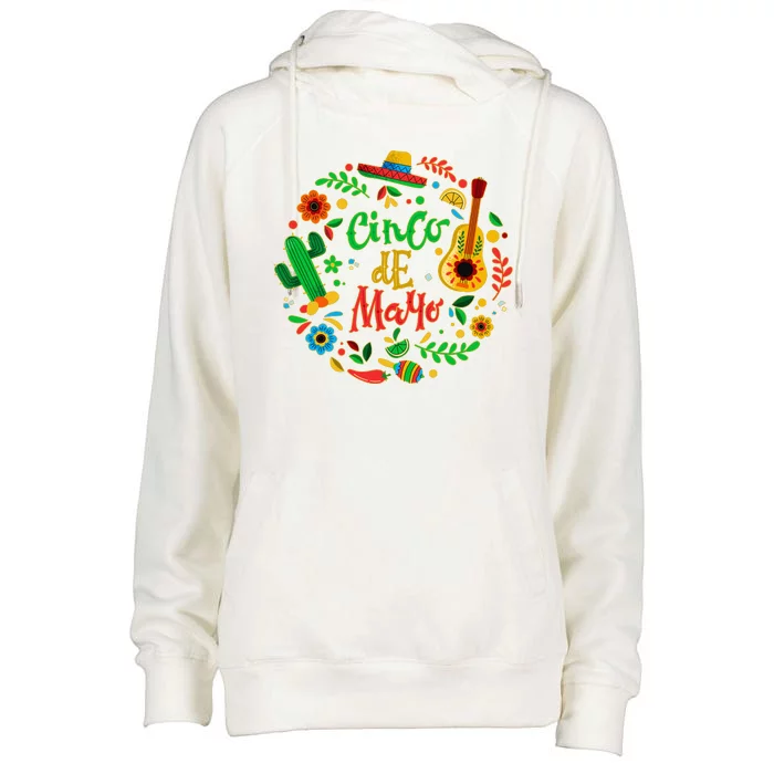 Celebrate Cinco De Mayo Womens Funnel Neck Pullover Hood