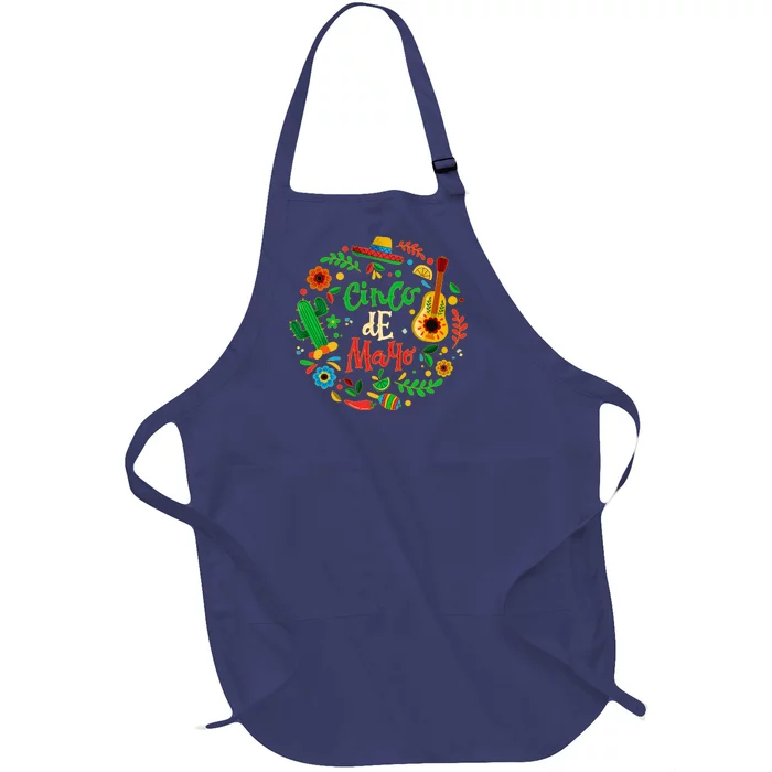 Celebrate Cinco De Mayo Full-Length Apron With Pocket