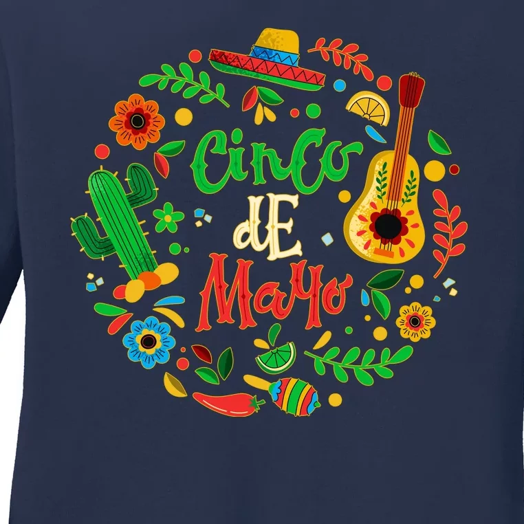 Celebrate Cinco De Mayo Ladies Long Sleeve Shirt