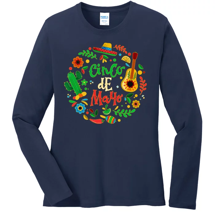 Celebrate Cinco De Mayo Ladies Long Sleeve Shirt