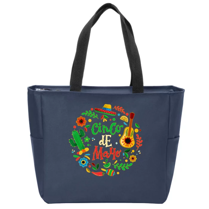 Celebrate Cinco De Mayo Zip Tote Bag