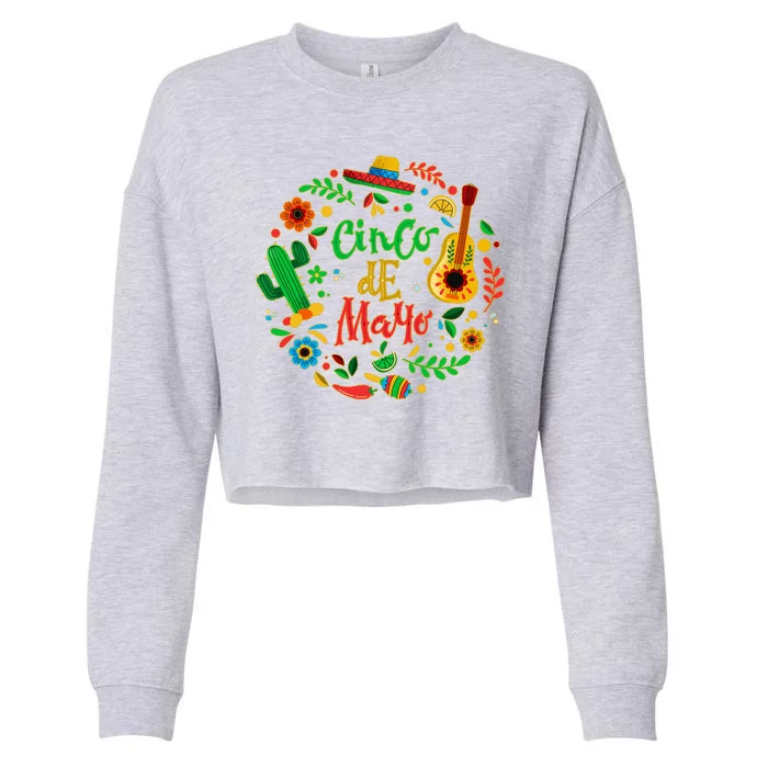 Celebrate Cinco De Mayo Cropped Pullover Crew