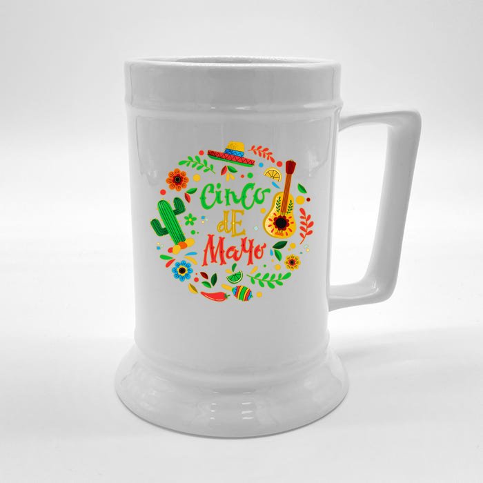 Celebrate Cinco De Mayo Front & Back Beer Stein