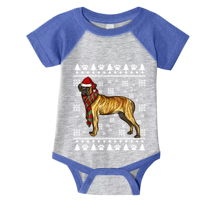 Cane Corso Dog Santa Hat Xmas Ugly Christmas Gift Infant Baby Jersey Bodysuit