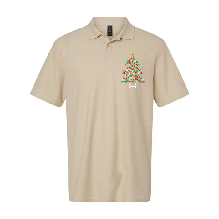 Christmas Cute Dog Paws Xmas Tree Funny Dog Puppy Owner Softstyle Adult Sport Polo