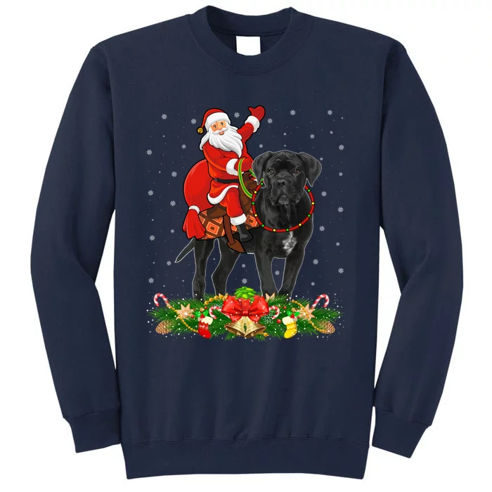 Cane Corso Dog Xmas Funny Santa Riding Cane Corso Christmas Gift Tall Sweatshirt