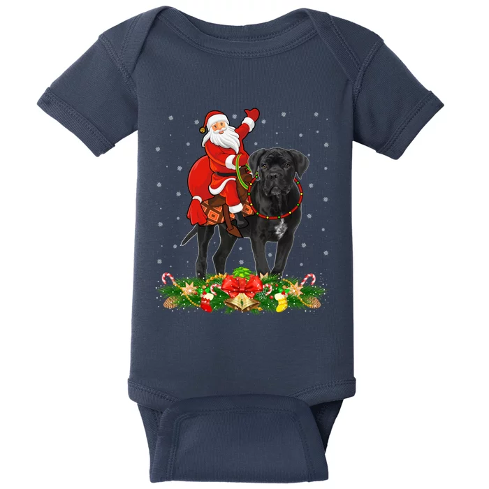 Cane Corso Dog Xmas Funny Santa Riding Cane Corso Christmas Gift Baby Bodysuit