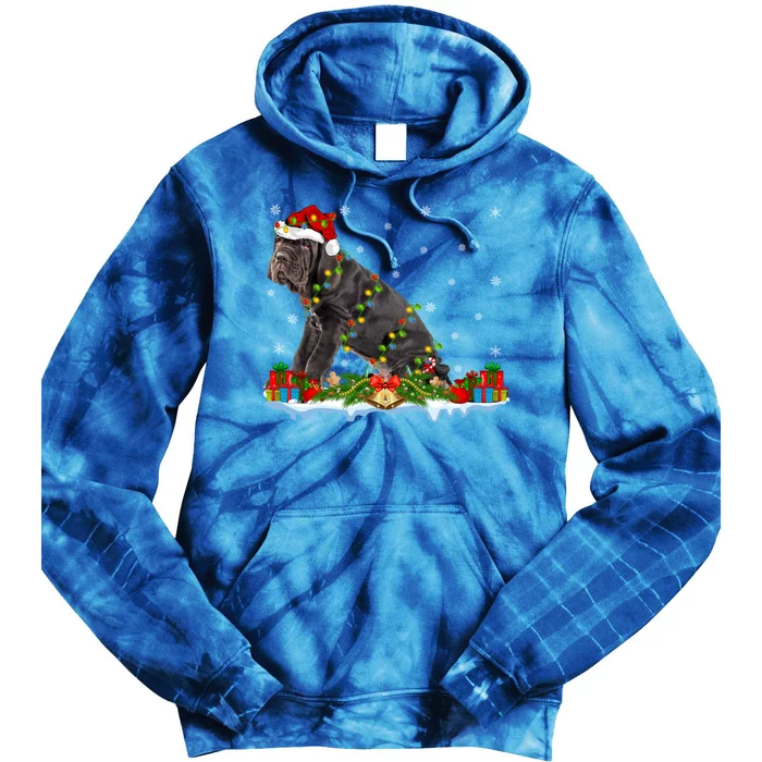 Cane Corso Dog Xmas Lighting Santa Cane Corso Christmas Cool Gift Tie Dye Hoodie