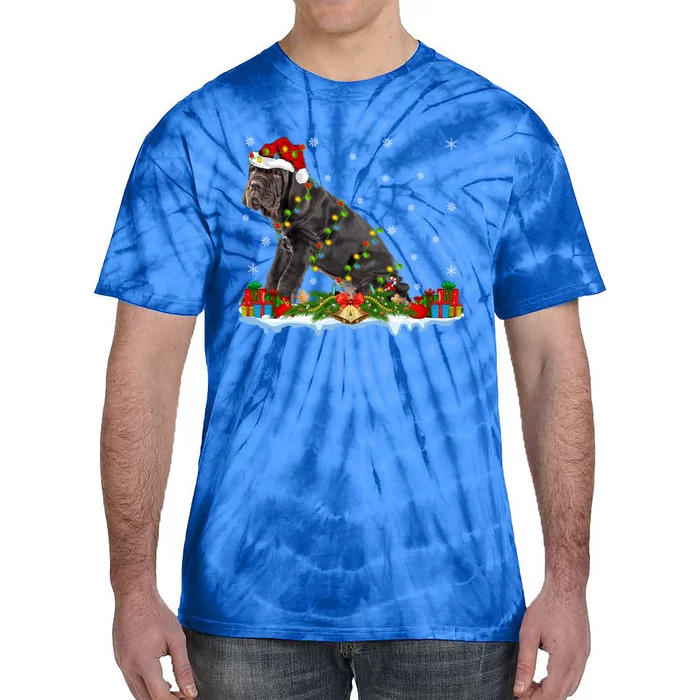 Cane Corso Dog Xmas Lighting Santa Cane Corso Christmas Cool Gift Tie-Dye T-Shirt