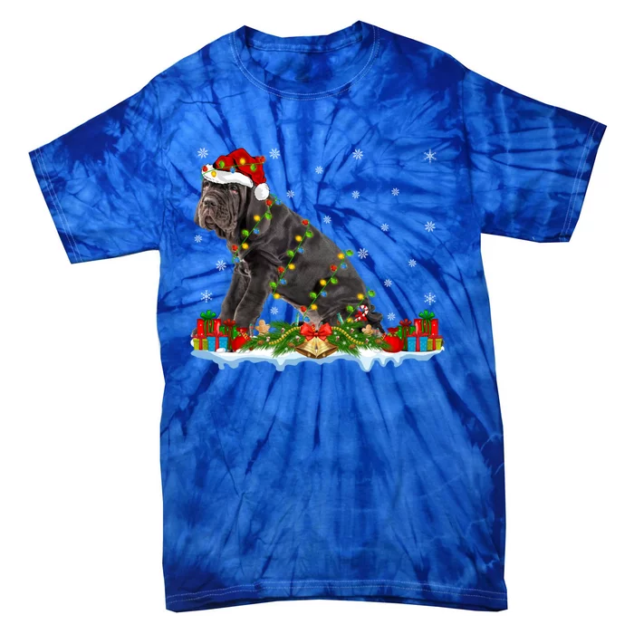 Cane Corso Dog Xmas Lighting Santa Cane Corso Christmas Cool Gift Tie-Dye T-Shirt