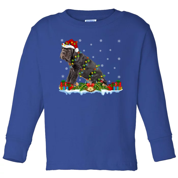 Cane Corso Dog Xmas Lighting Santa Cane Corso Christmas Cool Gift Toddler Long Sleeve Shirt