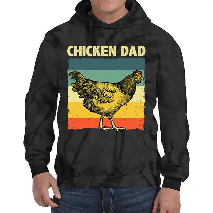 Cool Chicken Dad For Men Father Hen Chicken Farmer Whisperer Tie Dye Hoodie