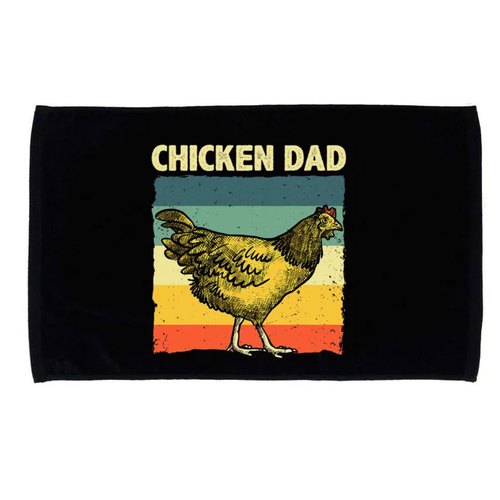 Cool Chicken Dad For Men Father Hen Chicken Farmer Whisperer Microfiber Hand Towel