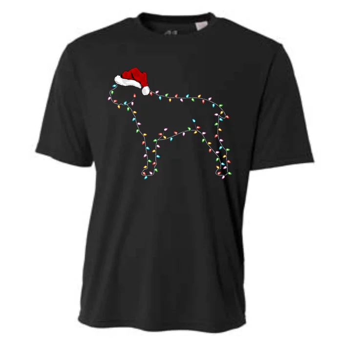 Cane Corso Dog Xmas Lighting Santa Hat Cane Corso Christmas Cool Gift Cooling Performance Crew T-Shirt