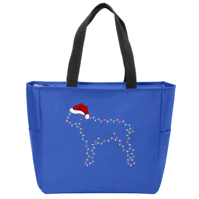 Cane Corso Dog Xmas Lighting Santa Hat Cane Corso Christmas Cool Gift Zip Tote Bag