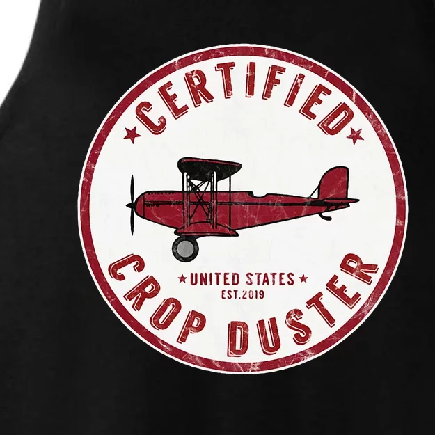 Certified Crop Duster Planes And Aerial Ladies Tri-Blend Wicking Tank