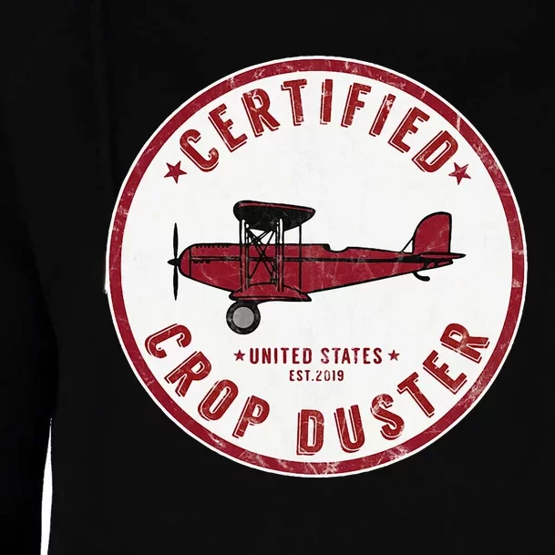 Certified Crop Duster Planes And Aerial Womens Funnel Neck Pullover Hood