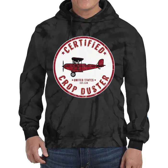 Certified Crop Duster Planes And Aerial Tie Dye Hoodie