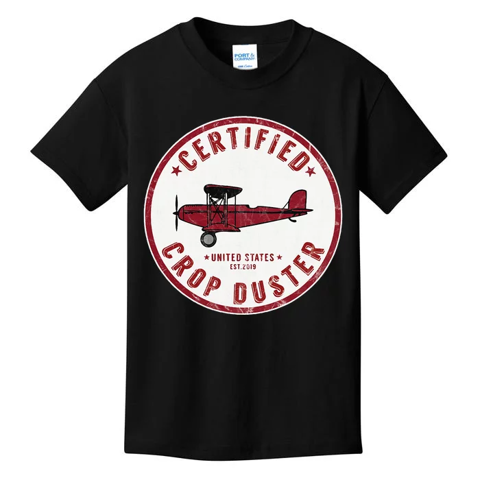 Certified Crop Duster Planes And Aerial Kids T-Shirt