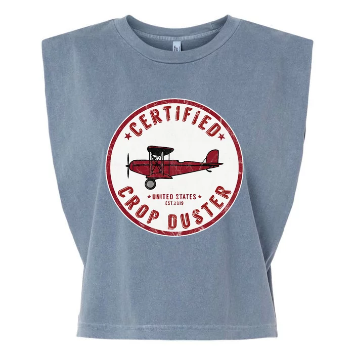 Certified Crop Duster Planes And Aerial Garment-Dyed Women's Muscle Tee