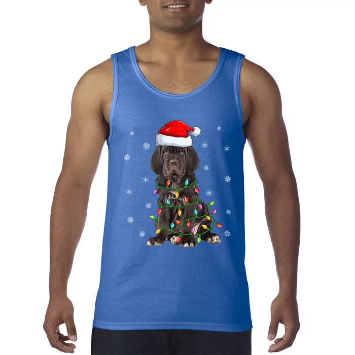 Cane Corso Dog Xmas Lighting Santa Hat Cane Corso Christmas Funny Gift Tank Top