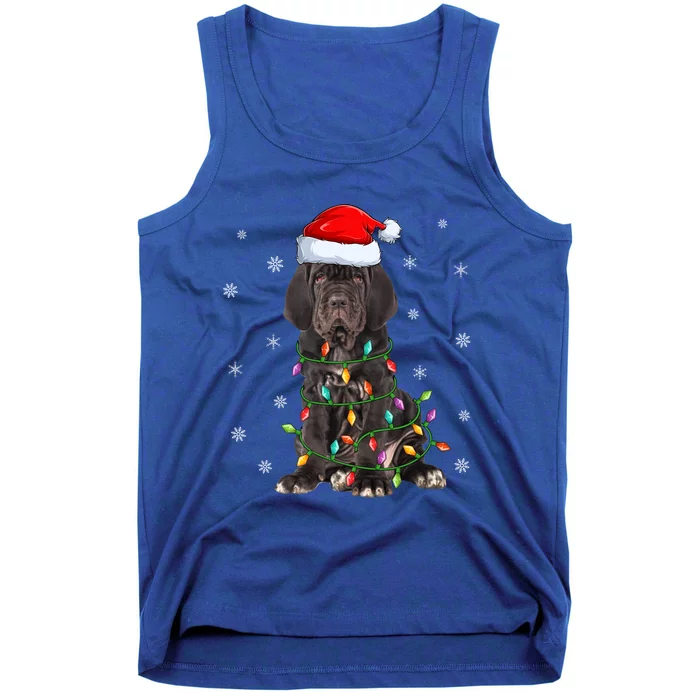 Cane Corso Dog Xmas Lighting Santa Hat Cane Corso Christmas Funny Gift Tank Top